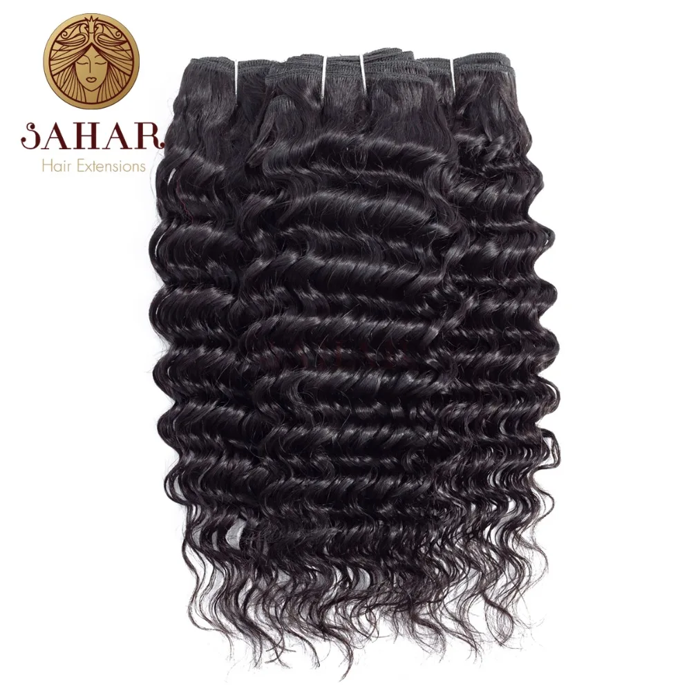 

Sahara Deep Wave Bundles Brazilian Hair Extensions 10"-26" Natural Black Human Hair Weave Bundles 1/3/4 Pieces Non-Remy Hair