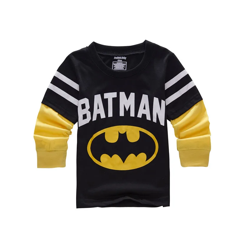 

Spring Baby Boys Long Sleeved T-shirts Girls Superman Batman Tees Shirt Tops Children's Costume Clothing Kids T Shirts 2-7T