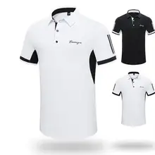 Спортивная одежда для гольфа летняя дышащая быстросохнущая Мужская футболка для гольфа мужская с короткими рукавами и лацканами футболка спортивные футболки топы