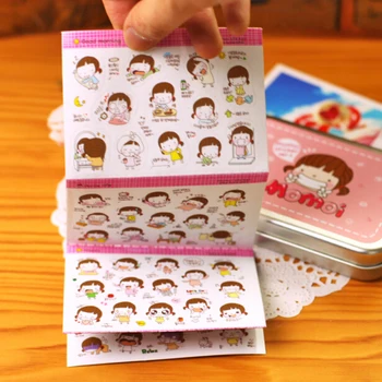 

20 Sheet Cute Stationery DIY Kawaii Girl Sticker Album Scrapbooking Notebook Diary Book Decor School Supplies with Metal Case