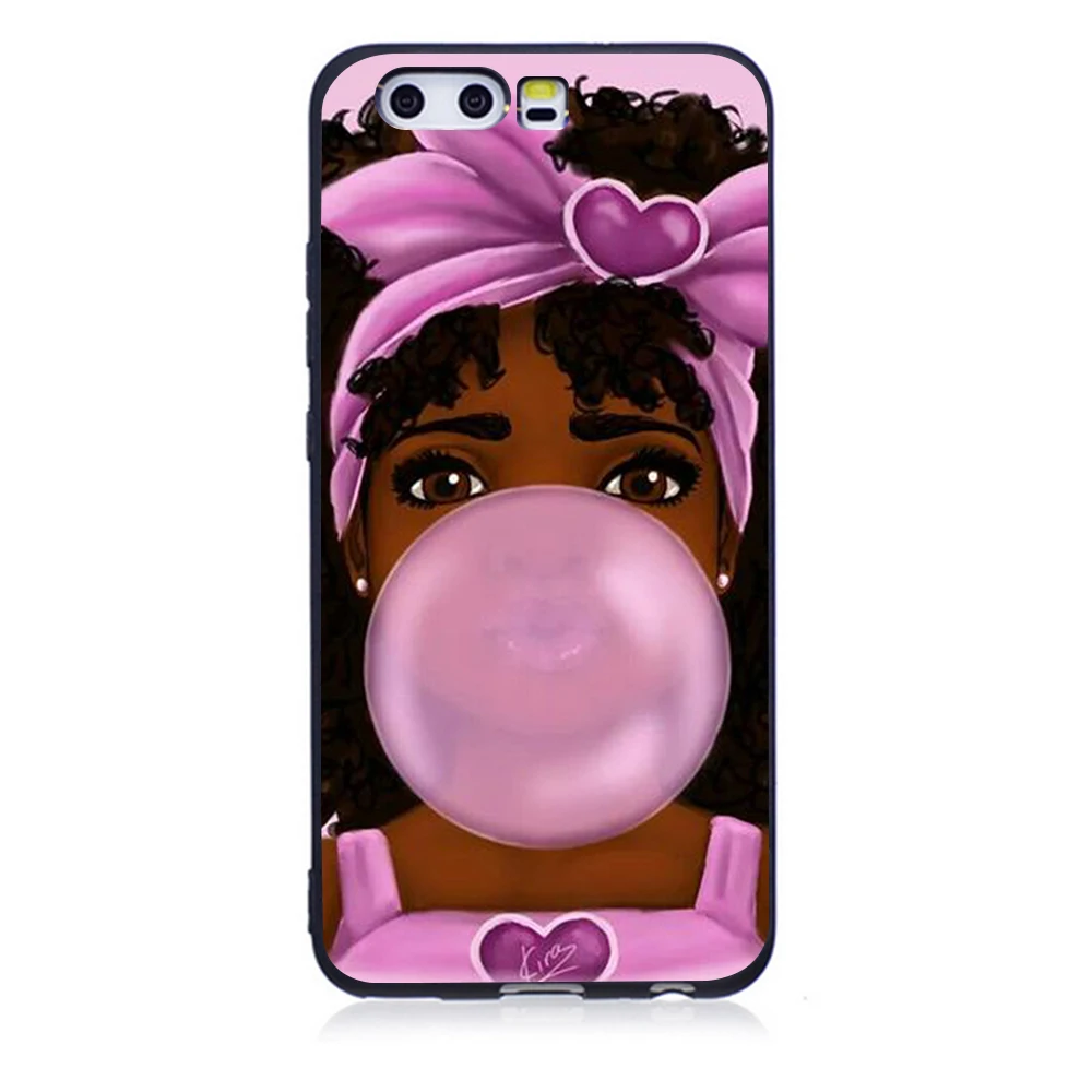 2bunz Melanin Poppin Aba черный мягкий ТПУ чехол для телефона Huawei P8 Lite 2017 P10 P20 P9 2016