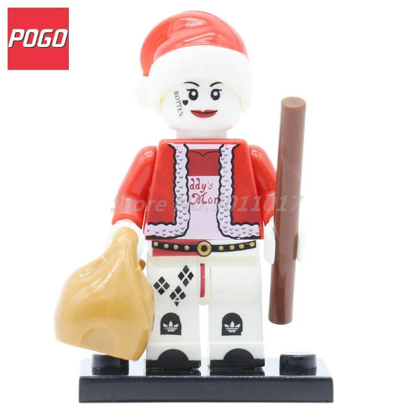 POGO Christmas Figures Harley Quinn Bricks Lepin Action Building Blocks Model Single Sale Assemble Toys Birthday