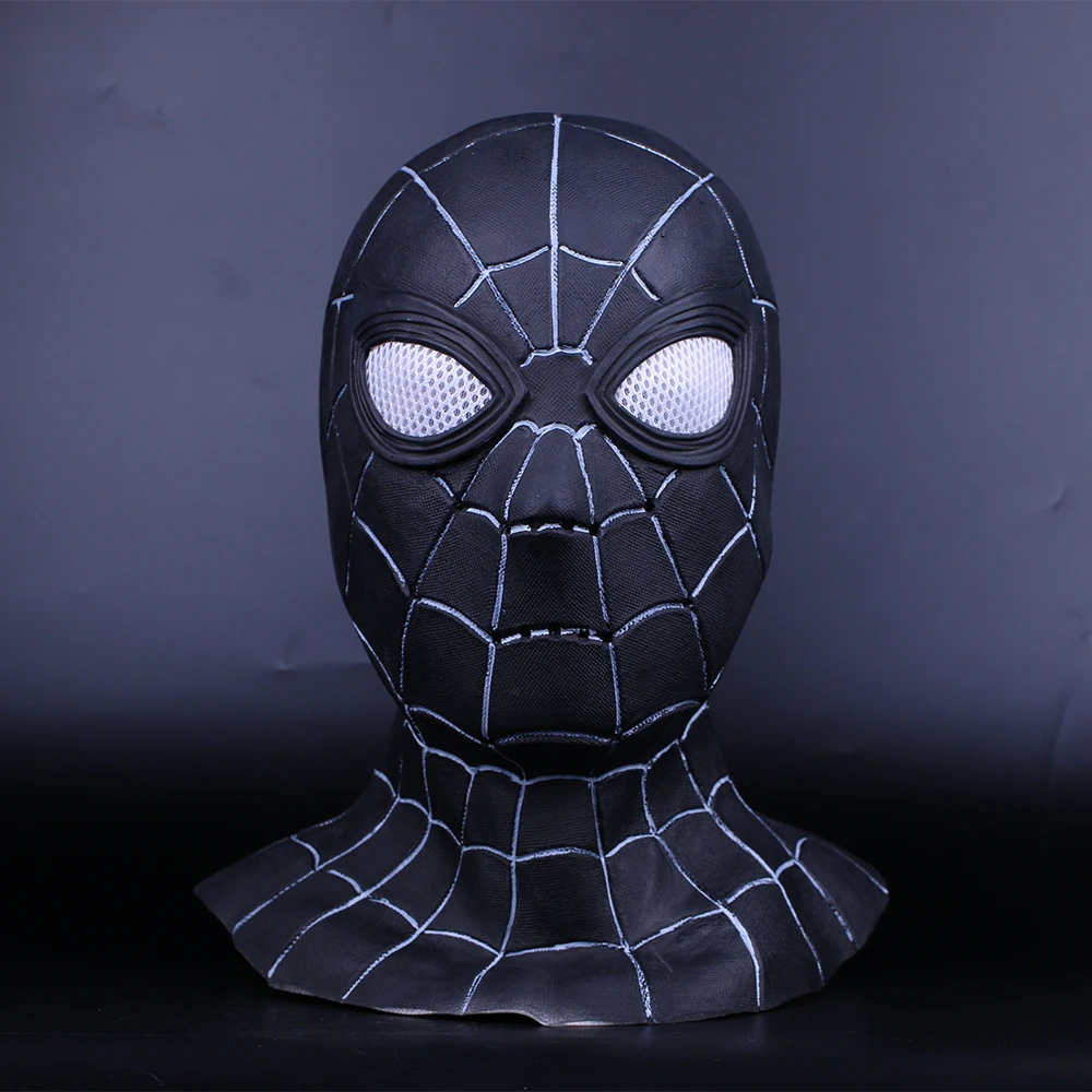 New Avengers Infinity War Superhero Spiderman Mask Red Black Cosplay Full Head adult party Halloween pvc mask prop (2)