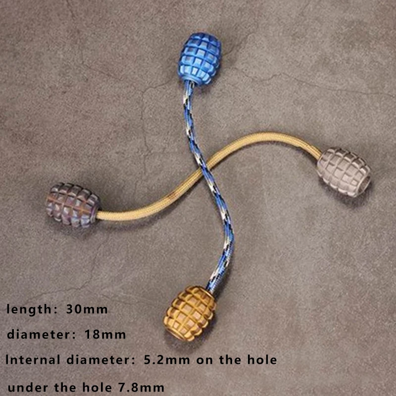 1PC Mini Grenade Shape Titanium Alloy Knife Beads Lanyard Pendant With Toothpick Fingertip Toys Begleri EDC Multi-tool Pendant