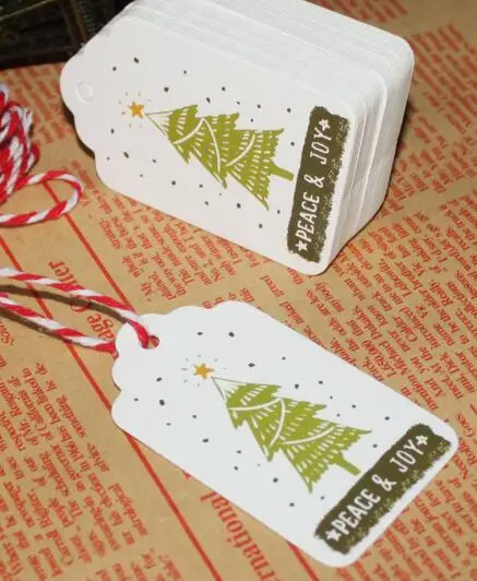 Бумага Теги с Строка DIY Craft label Чемодан вечере Рождество украшение висит Украшения для дома Navidad