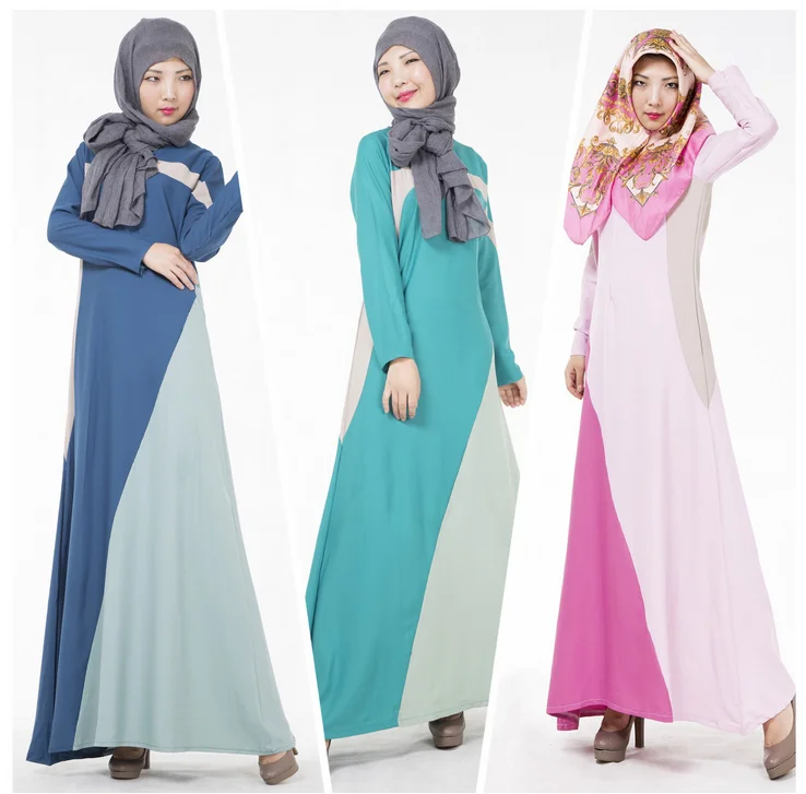 font b Islamic b font Jilbab Kaftan 2016 Muslim Womens Dresses O Neck Long Sleeve