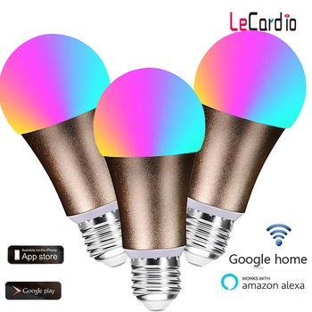 

3pcs Smart WiFi Light Bulb led lamp 7W RGB Magic Light Bulb E27 Dimmable Wake-Up Lights Compatible with Alexa Google Assistant