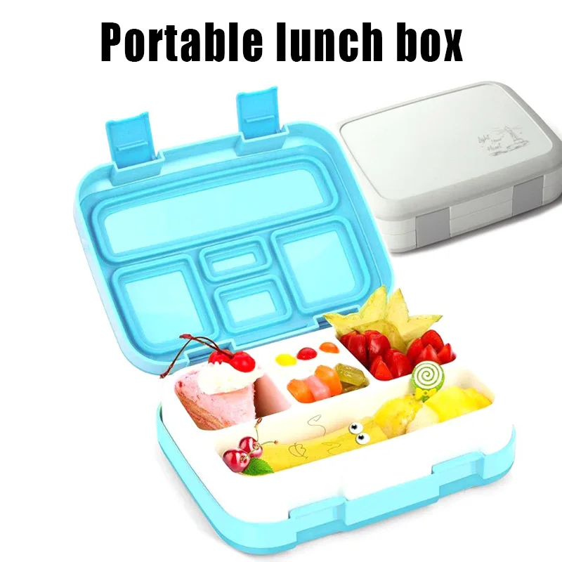 

Portable Kids Lunch Box 5 Grid Leakproof Food Container for Camping Hiking HG99