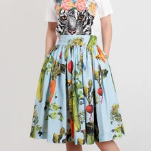 Guesod/ Летняя женская юбка с принтом в виде масляной живописи, хлопок, юбка-расширитель, универсальная, Новое поступление