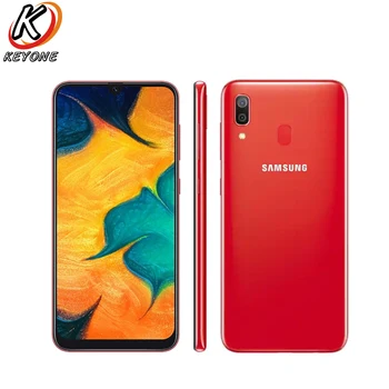 Перейти на Алиэкспресс и купить Абсолютно Новый Samsung Galaxy A30 A305F-DS 4G LTE мобильный телефон 6,4 дюйма 4 Гб ОЗУ 64 Гб ПЗУ Восьмиядерный Android 9,0 отпечаток пальца две sim-карты