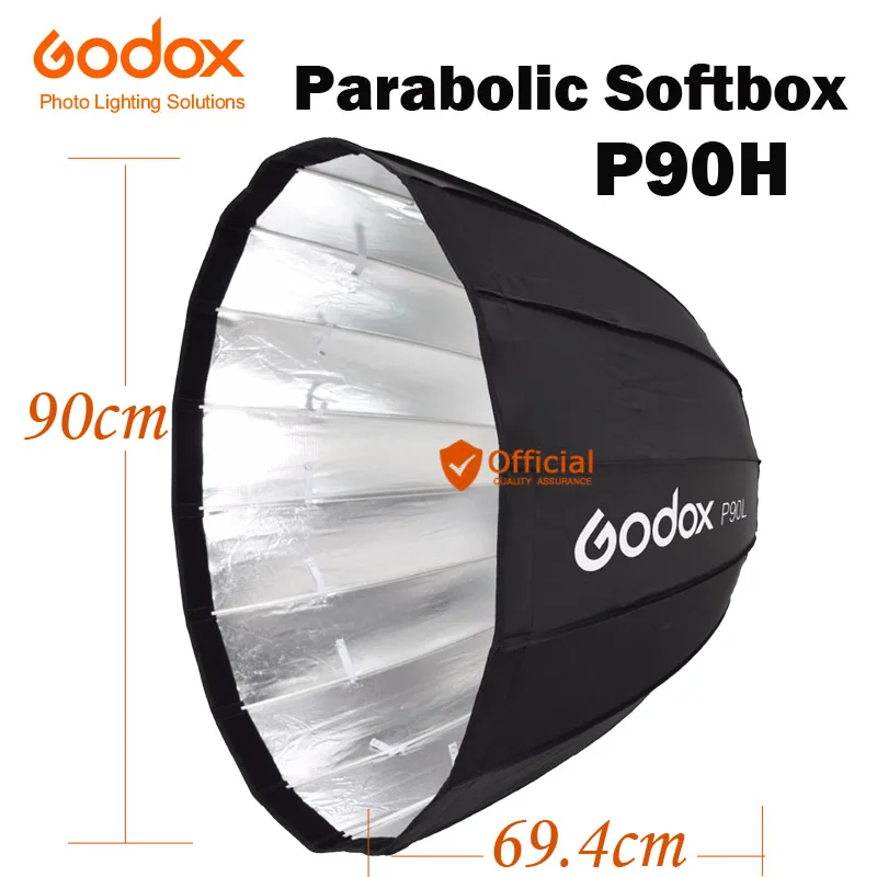 Godox P90H High-Temperature Resistant 90cm Parabolic Umbrella Softbox Reflector Bowens Mount For Studio Photo Flash Speedlight |