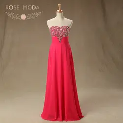 Розовое Moda без бретелек розовое платье для выпускного вечера в пол, со стразами платье для выпускного вечера es Xmas вечерние платья 2019