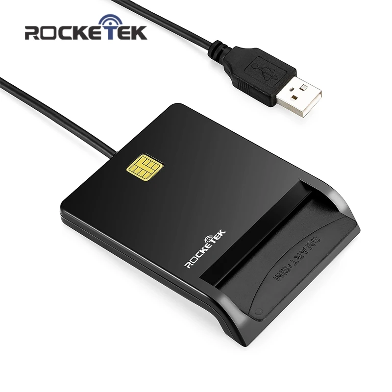 Rocketek USB 2 0 Smart Card Reader CAC ID Bank card sim card cloner connector cardreader 5