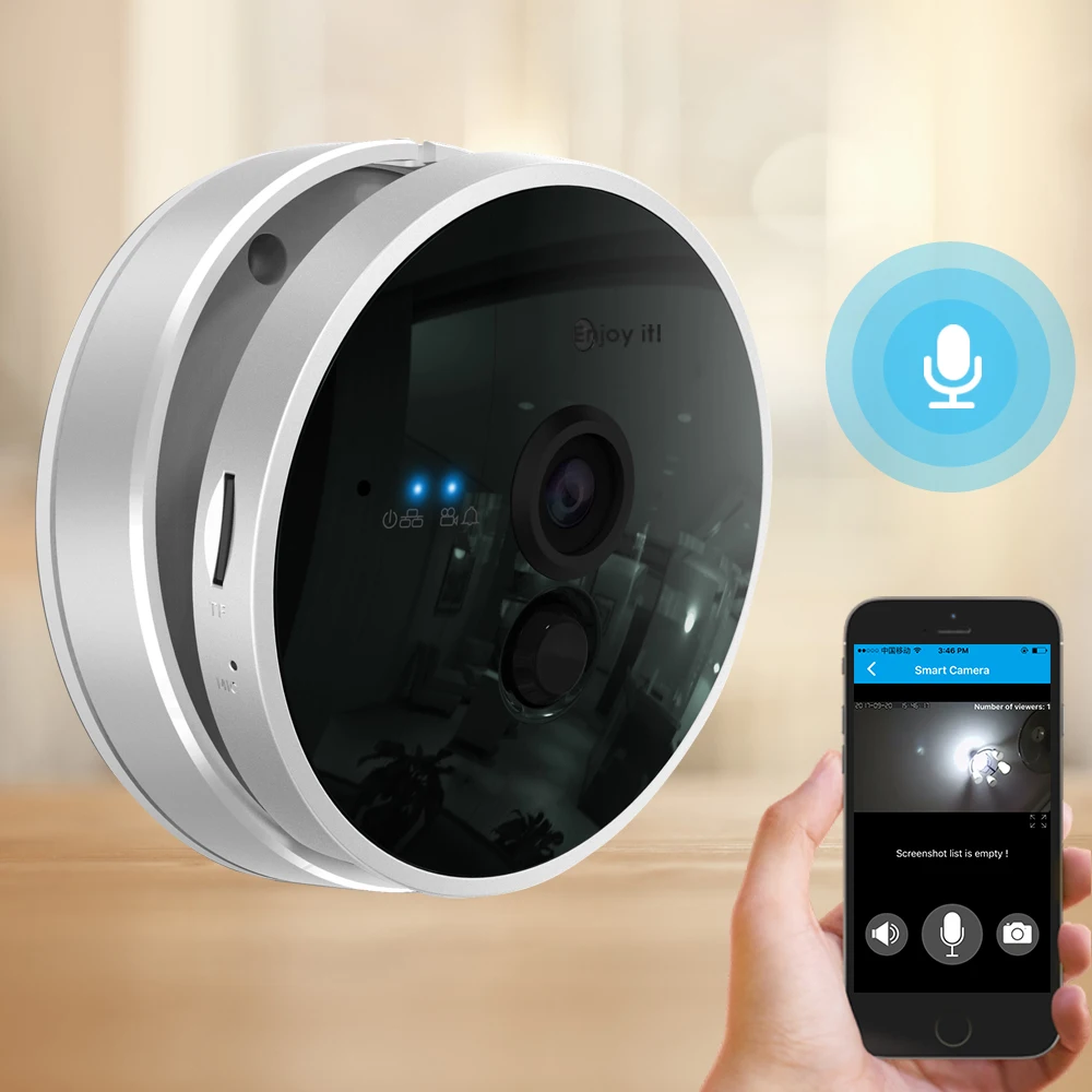 

CTVMAN Security Wifi Camera Surveillance HD H.264 Mini CCTV Camera Wifi Wireless 720p Two Way Audio SD Card Slot Webcam