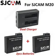 SJCAM Dual-slot Charger+2x 900mAh Rechargable Li-on Battery For SJCAM M20 Camera
