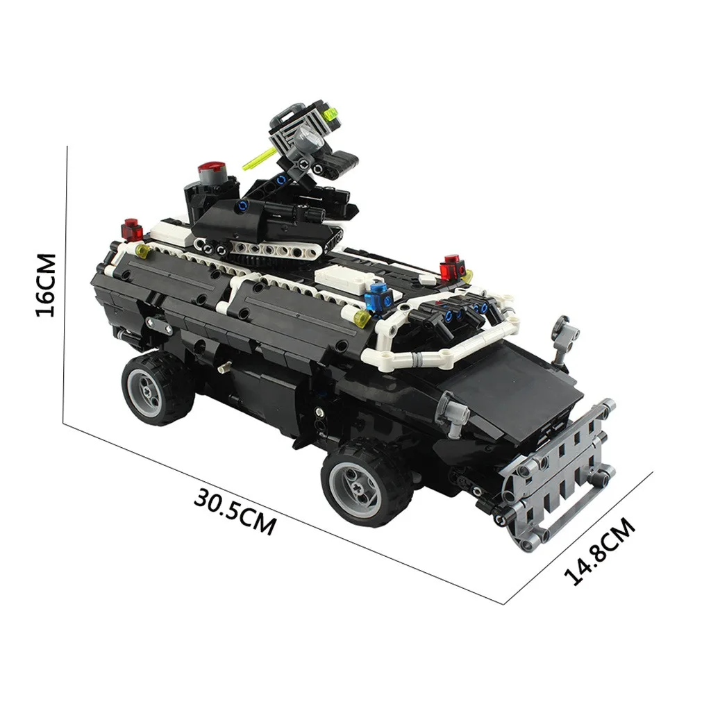 1:12 2,4G RC кирпич бронированный штурмовой военный автомобиль бронированный автомобиль Шахтер полицейский взрывозащищенный Автомобиль DIY набор для детей
