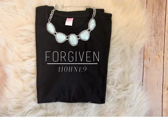 SALE Forgiven Shirt Women's Christian Graphic Tee, Christian Shirts, Worthy, Christian T shirts, Cross,Faith Tshirts, christian womens
