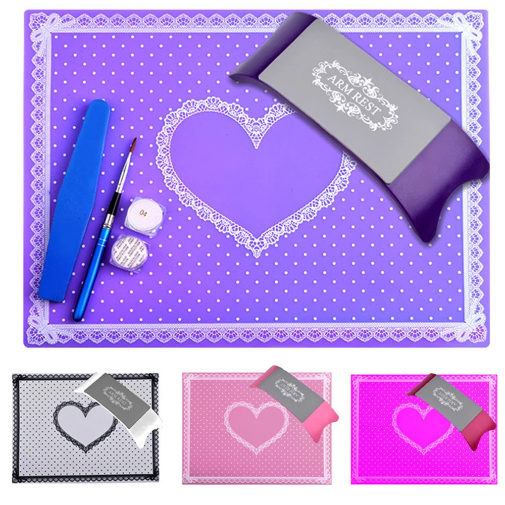 

1 Set Hand Rests Nail Art Equipment Advanced Silicone Pillow Hand Holder Cushion Table Mat Pad Foldable Washable Salon Manicure