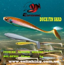 "Рыбалка приманки мягкие Пластиковые приманки 6шт 8,5 см/5г Esfishing приманки Шад дак Фин 3.4"" мягкого песка Рыбалка приманки соленой воды"