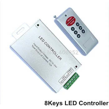 

10set/lot 144W 8KEYS RF Remote RGB Controller For LED RGB Strip /Modules, DC12V 24V Common Anode