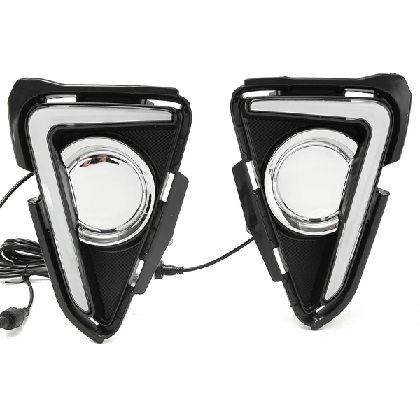 

Yellow Turning Signal Waterproof ABS 12V Car DRL LED Daytime Running Light With Fog Lamp Hole for Toyota RAV4 2016-2017