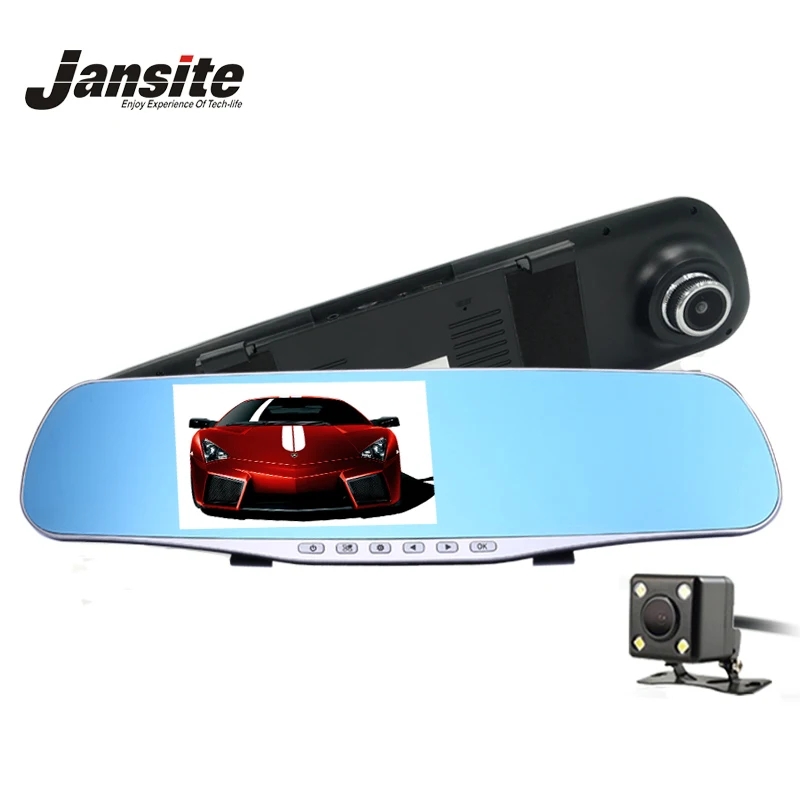 Jansite Car Camera Dual Lens Rearview mirror Car DVRS Night VisionFull HD 1080P Recorder Video Registrar Camcorder Black Box Dvr