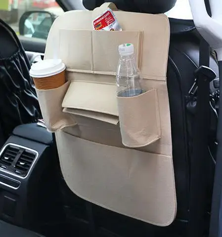 Hoomall авто сумка для хранения на заднее сиденье сетка для мусора держатель для хранения Органайзер дорожная вешалка для емкости чехол для хранения 1 шт - Цвет: Beige