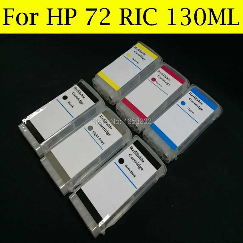 

HIGH(130ml)Refillable Ink Cartridge for HP72 HP 72 T610/T620/T770/T1100/T1120/T1200T/1300/T790/T2300 C9403A C9397A with ARC
