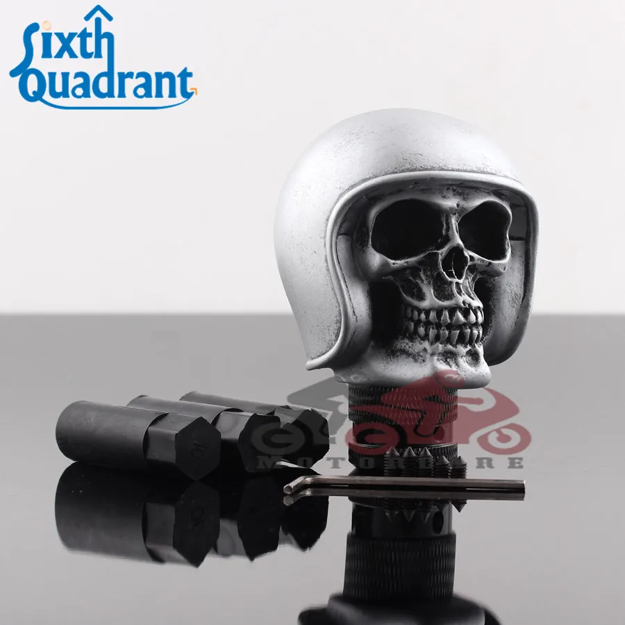 

Retro Silver Rider Helmet Human Cool Skull Head Stick Gear Shift Knob Shifter for Car Truck Jeep ect. Custom