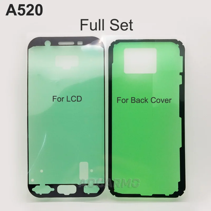 Aocarmo рамка для переднего ЖК-дисплея клейкая задняя крышка для батареи наклейка клейкая лента для samsung Galaxy A5() A520 A520F - Цвет: Full Set Adhesive