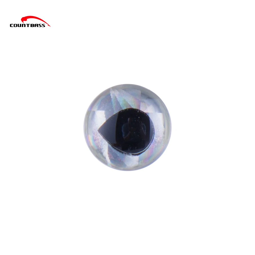 Silver Molded 3D Holographic Fishing Lure Eyes,Tear Drop Pupil  3D Fishing Lure Eyes,Bass Flying Jigs Eyes