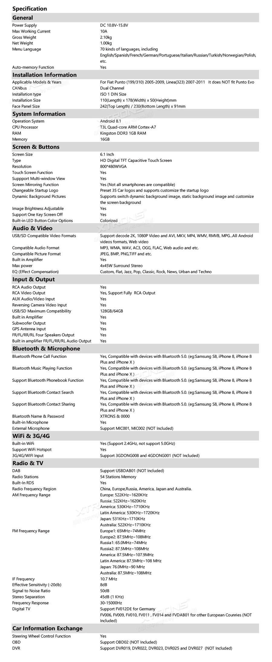 Cheap 6.1" Android 8.1 OS Car Multimedia Navigation GPS Radio for Fiat Grande Punto (199/310) 2005-2009 & Fiat Linea (323) 2007-2011 23