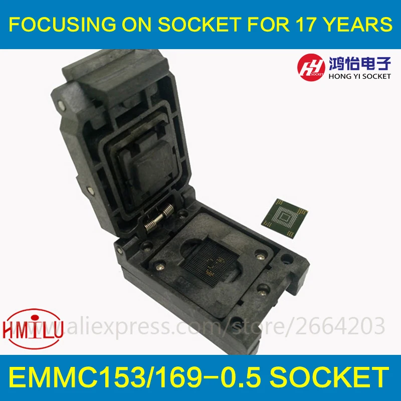 

eMMC Socket Clamshell Flip-type socket smart digital device flash data recovery burn-in EMMC153 169 socket adapter