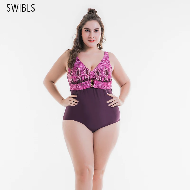 

2019 Woman Plus size Swimsuit Summer One Piece Floral Corset Swimwear Large Bathing Suit Beach For Women Swimming Girl