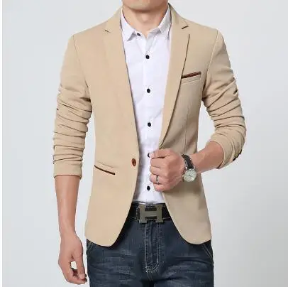 

New Arrival Luxury Men Blazer New Spring Fashion Brand High Quality Cotton Slim Fit Men Suit Terno Masculino Blazers Men
