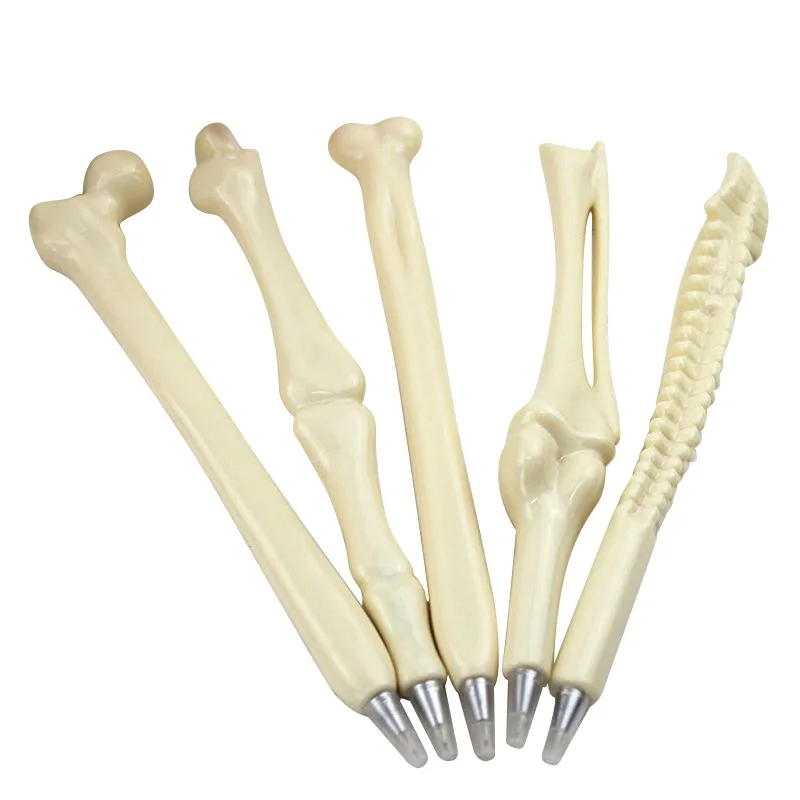 

5 pcs/lot Novelty Bone Shape Ballpoint Pen 0.7mm Blue Ink Refill Writing Ball Pens School Office Stationery back to school