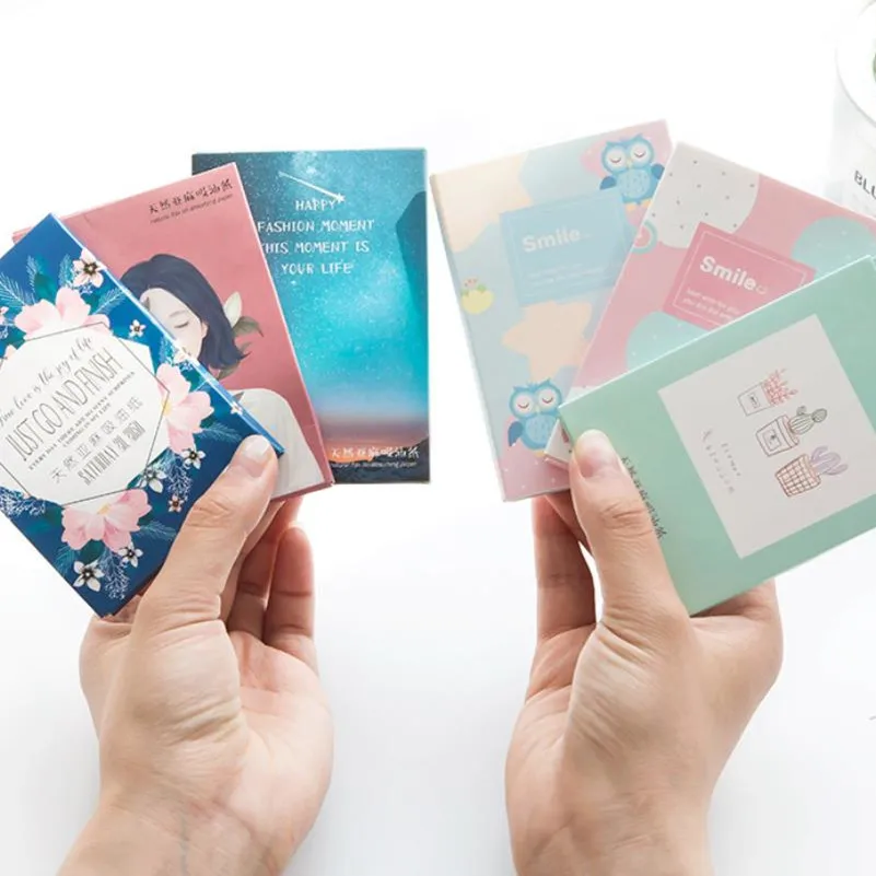 

100PCS 1pack Facial Oil Absorbing Papers Blotting Sheets Shrik Pores Oil Control Mattifying Facial Tissues Care Tool for Women