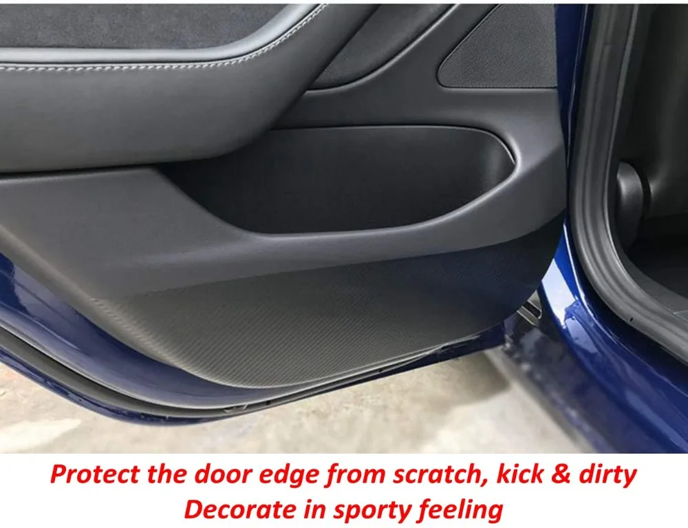 Для Magicalmai Tesla модель 3 двери анти-кик виниловая переводная картинка край двери Защита протектор из углеродного волокна 4 шт./компл.-обновленная версия