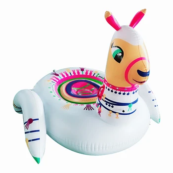 

2019 New Inflatable Sheep Pool Float Inflatable Lama Ride-On Alpaca Swimming Pool Mattres Floating lounger Kids Water Sports Toy