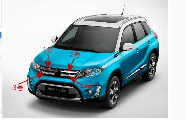 Для Suzuki Vitara- ABS хромированный обод хромированный Стайлинг бамперная решетка сетка Чехлы наружное украшение авто аксессуары