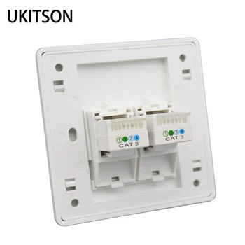 

Two Ports CAT3 RJ11 Phone Wall Panel 86x86mm Telephone Faceplate Socket