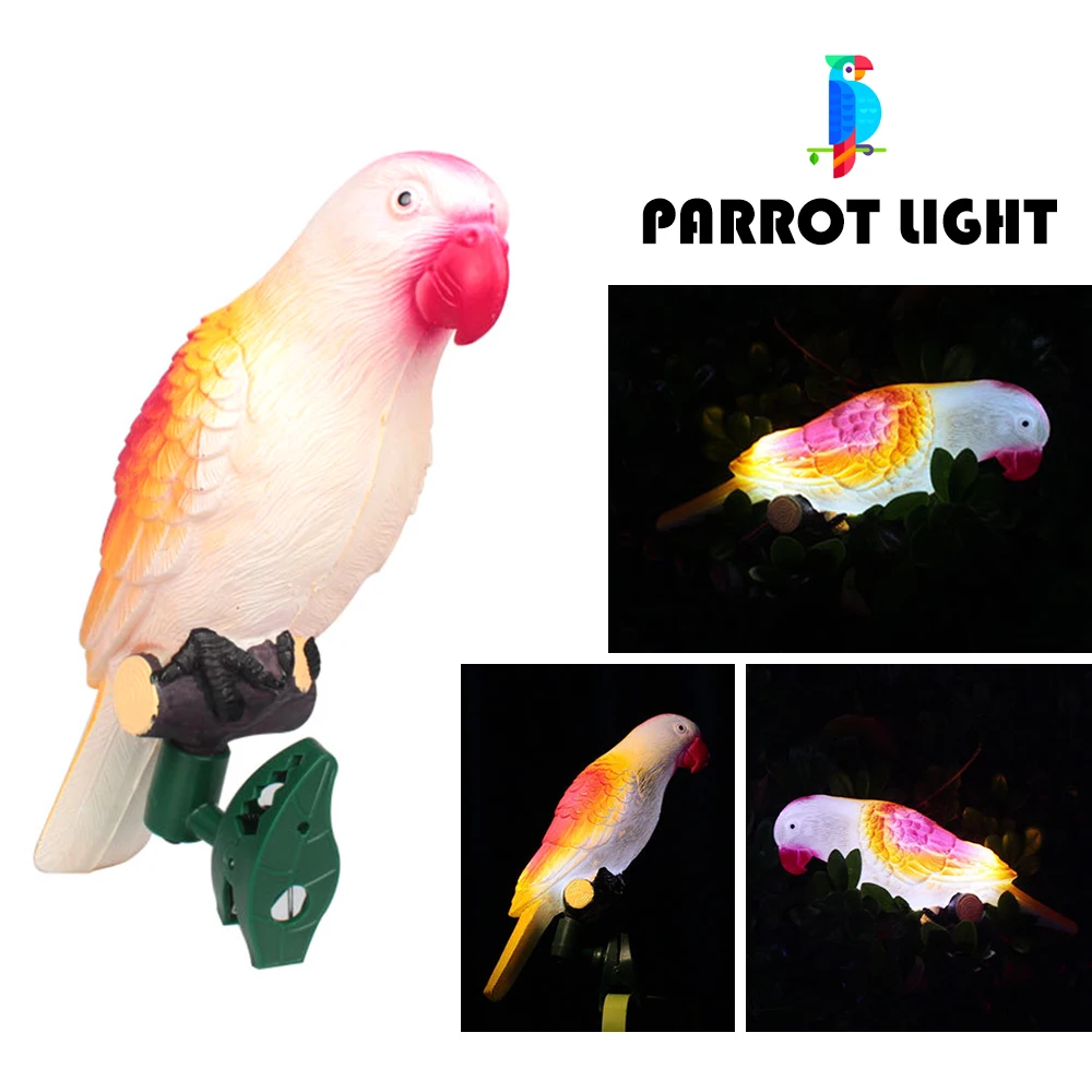 

4 Pack Solar-Powered Waterproof Lawn Lamp Parrot statue Light Outdoor Solar Garden Decorative Light with Clip Landscape Light