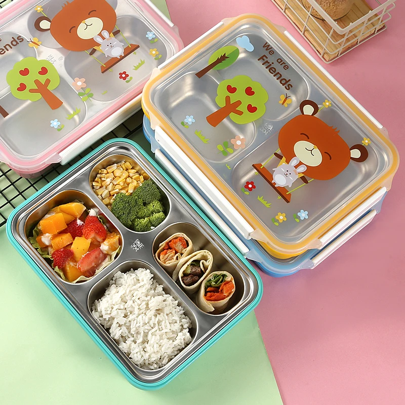 

ONEUP Lunch box for kids 304 stainless steel Leak-proof insulation lovely cartoon bento box BPA free Food storage container