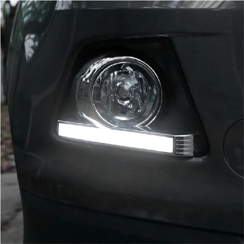 

2 PCS DIY Car Styling NEW ABS Acrylic +PVC Two Models Highlight Daytime Running Lights for FROD Ecosport 2013 Accessories