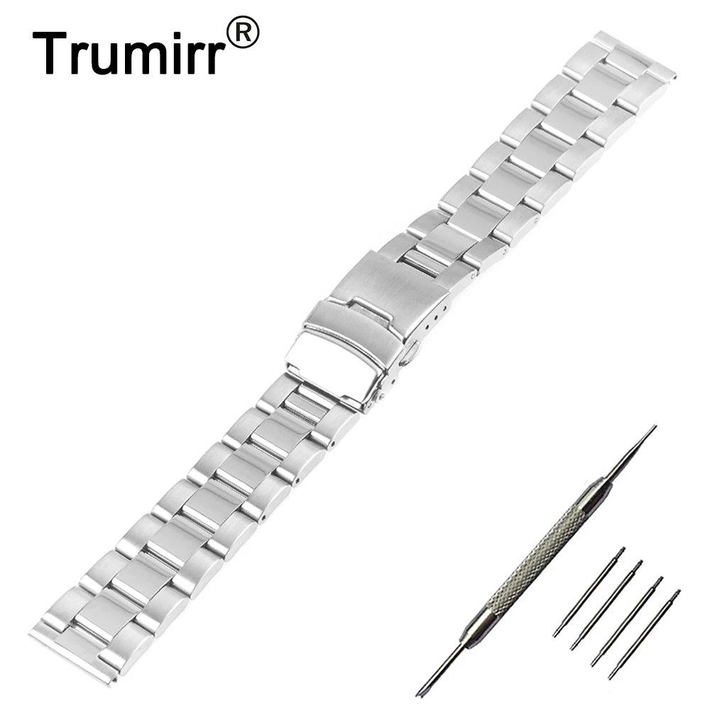 

20mm 22mm Stainless Steel Watch Band for Tissot 1853 T035 T097 Safety Buckle Strap Wrist Belt Bracelet Black Silver + Tool + Pin