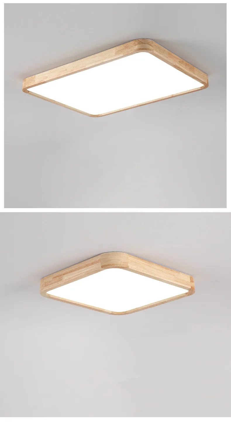 Wood Art Modern LED Ceiling Light Fixtures for Living Dining Room Bedroom Home Decoration Indoor Lighting Lampara Techo 13