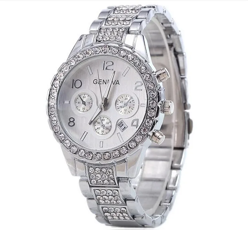 

2019 New Gold Crystal Calendar Casual Quartz Watch Women Full Stainless Steel Dress Watches Ladies Wrist Watch Relogio Feminino