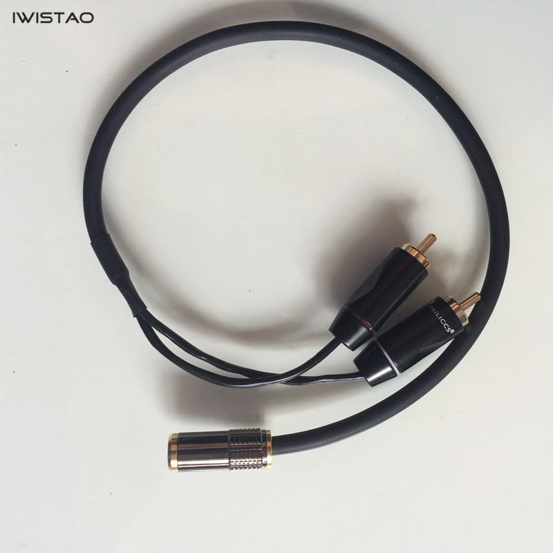 IWISTAO HIFI Cable RCA to 3 5mm Female Plug Audio Cable for DAC Preamplifier Output Connect Headphones 4N Oxyge Free Shipping