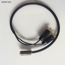 IWISTAO HIFI Cable RCA to 3 5mm Female Plug Audio Cable for DAC Preamplifier Output Connect Headphones 4N Oxyge Free Shipping