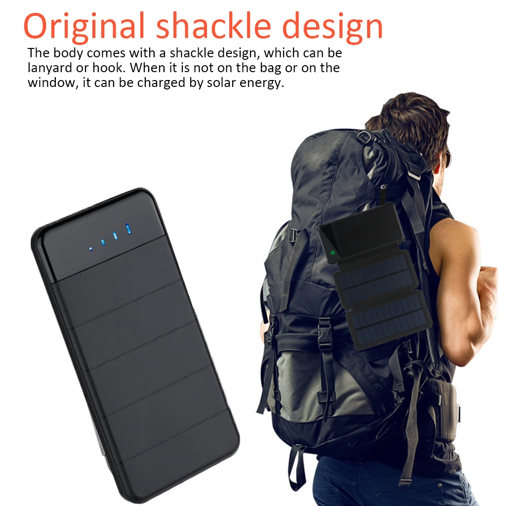 Outdoor Portable Folding Foldable Waterproof Solar Panel Charger Mobile Power Bank 10000mAh For Cellphone Battery Dual USB Port